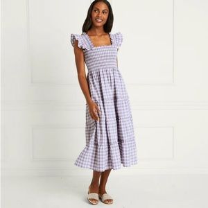 Hill House Ellie Nap Dress in Lilac Clip Dot Gingham